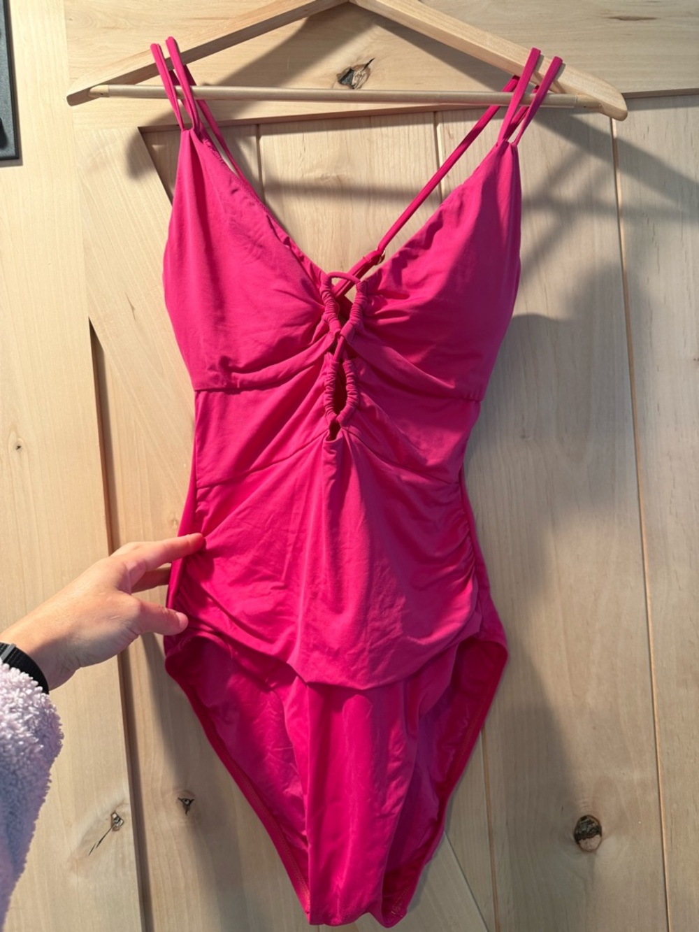 La Blanca Fuchsia Ruched One-Piece Swimsuit